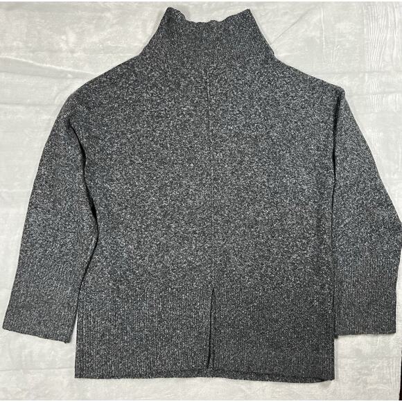 Haven Well Within L Heather Gray Mock Neck Sweater Organic Minimalist Capsule - Picture 5 of 12